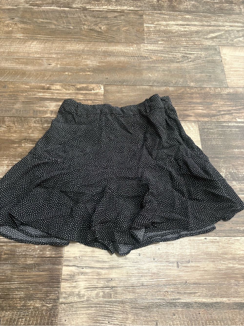 Zara Black Skater Skirt with White Polka Dots